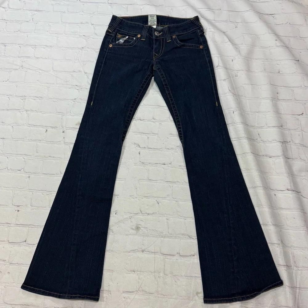 TRUE RELIGION BRAND JEANS “JOEY” boot cut flare Women's Blue Denim Pants 27 EUC - Picture 13 of 15